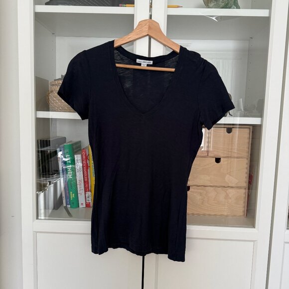 James Perse Slub V Neck Size 1 in Deep (Dark Navy) Purchased Directly from JP - Picture 3 of 7